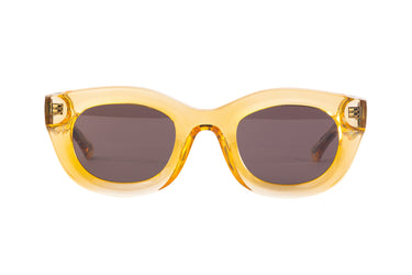Translucent Sunglasses Beach Ball Yellow Front view, Brown lenses