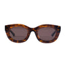 Semi-Translucent Sunglasses Havana Tortoise Front view, Brown lenses