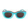 Sunglasses Pool Green & Valiant Poppy Red Front view, Grey lenses