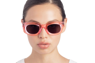 Translucent Sunglasses Orchid Pink Model view, Grey lenses