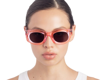 Translucent Sunglasses Orchid Pink Model view, Grey lenses