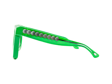 Sunglasses Fern Green Side view, Silver Seashell wire-core