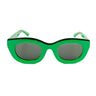 Sunglasses Fern Green & Black Onyx Front view, Grey lenses