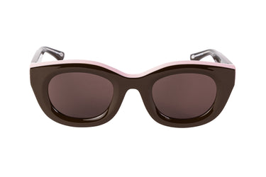 Sunglasses Chocolate Martini Brown & Veiled Pink Front view, Brown lenses