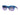 Translucent Sunglasses Sailor Blue & Raspberry Rose Gradient Three-quarter view, Grey gradient lenses, Silver Seashell wire-core